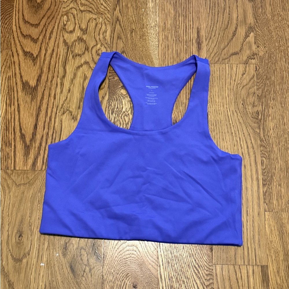 Girlfriend Collective paloma racerback purple sports bra - Picture 2 of 4